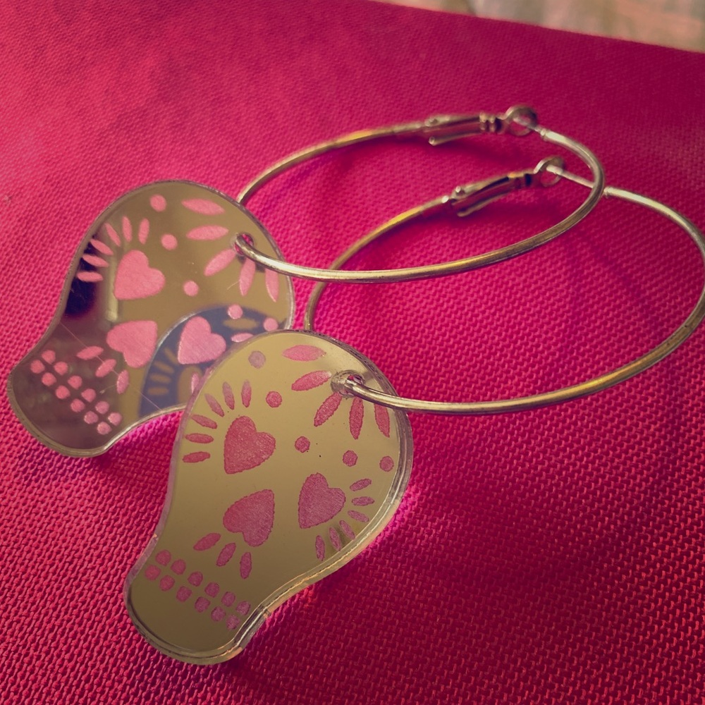 Sugar Skull Hoops - Picture 1 of 3